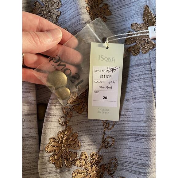 JSong 3pc Pants Suit Womens Size 20 Embroidered Jacket Professional Party NEW - Picture 7 of 16